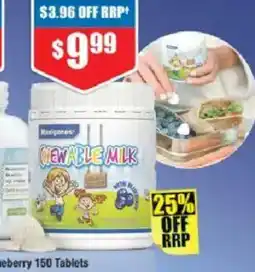 Chemist Warehouse Chewable Milk with Blueberry offer