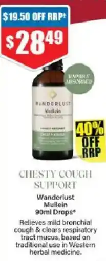 Chemist Warehouse Wanderlust Mullein Drops offer