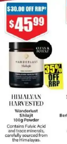 Chemist Warehouse Wanderlust Shilajit Powder offer