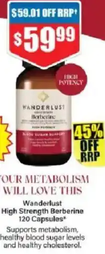 Chemist Warehouse Wanderlust High Strength Berberine offer