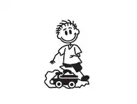 LivingStyles Trucker Young Kid Funny Family Car Sticker offer
