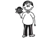 LivingStyles Burger Man Funny Family Car Sticker offer