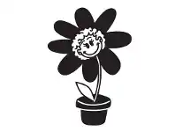 Flowerpot Grandma Funny Family Car Sticker