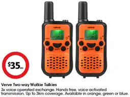 Coles Verve Two-way Walkie Talkies offer
