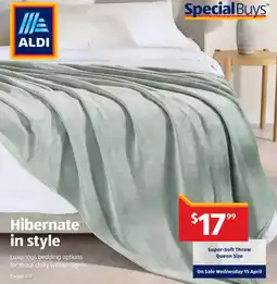 ALDI Super Soft Throw Queen Size offer