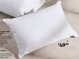 ALDI Quill Less Duck Feather Pillow offer