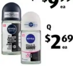 ALDI Nivea Black & White Invisible Clear Roll-On Antiperspirant offer