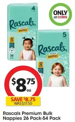 Coles Rascals Premium Bulk Nappies offer