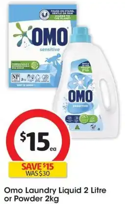 Coles Omo Laundry Liquid or Powder offer