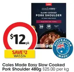 Coles Coles Made Easy Slow Cooked Pork Shoulder offer
