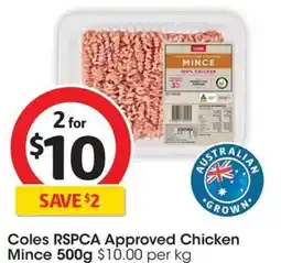 Coles Coles rspca approved chicken mince offer