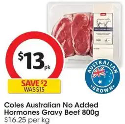 Coles Coles Australian No Added Hormones Gravy Beef offer