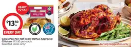 Coles Coles peri peri hot roast rspca approved chicken offer