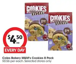 Coles Coles bakery m&ms cookies offer