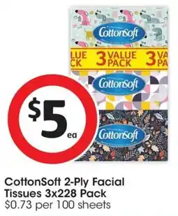Coles CottonSoft 2 Ply Facial Tissues offer
