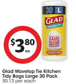 Coles Glad Wavetop Tie Kitchen Tidy Bags offer