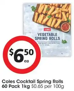 Coles Coles Cocktail Spring Rolls offer