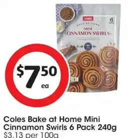 Coles Coles Bake at Home Mini Cinnamon Swirls offer