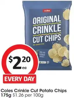 Coles Coles Crinkle Cut Potato Chips offer