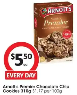 Coles Arnotts Premier Chocolate Chip Cookies offer