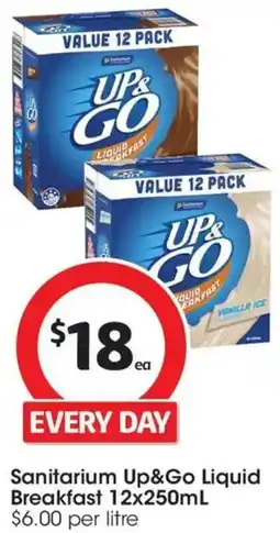 Coles Sanitarium Up&Go Liquid Breakfast offer