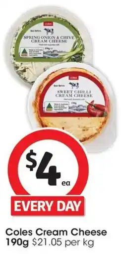 Coles Coles Cream Cheese offer