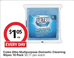 Coles Coles Ultra Multipurpose Domestic Cleaning Wipes offer