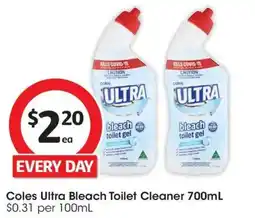 Coles Coles Ultra Bleach Toilet Cleaner offer