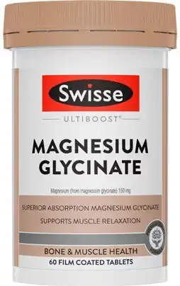 Amcal Pharmacies Swisse Ultiboost Magnesium Glycinate 60 Tablets offer