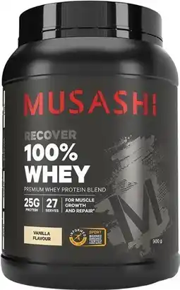 Amcal Pharmacies Musashi 100% Whey Vanilla Protein offer