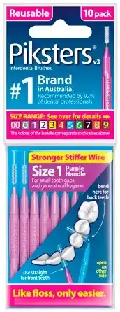 Amcal Pharmacies Piksters Interdental Brushes Size 1 Purple offer