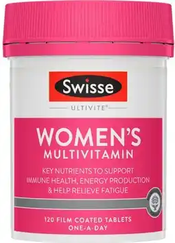 Amcal Pharmacies Swisse Ultivite Women’s Multivitamin 120 Tablets offer