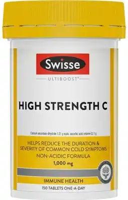 Amcal Pharmacies Swisse Ultiboost High Strength Vitamin C 150 Tablets offer