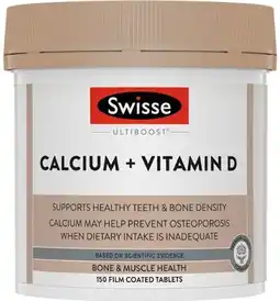 Amcal Pharmacies Swisse Ultiboost Calcium + Vitamin D 150 Tablets offer