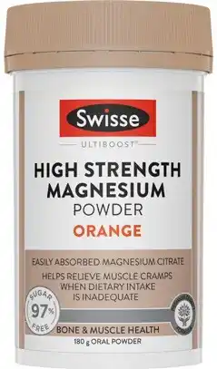 Amcal Pharmacies Swisse Ultiboost High Strength Magnesium Powder Orange offer