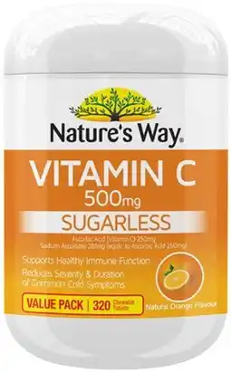 Amcal Pharmacies Nature’s Way Vitamin C 500mg 320 Tablets offer