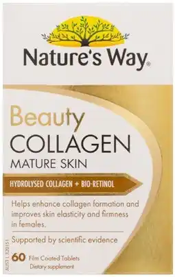 Amcal Pharmacies Nature’s Way Beauty Collagen Mature Skin 60 Tablets offer