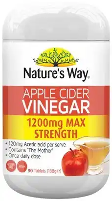 Amcal Pharmacies Nature’s Way Apple Cider Vinegar 1200mg 90 Tablets offer