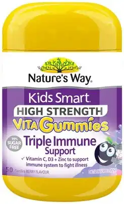 Amcal Pharmacies Nature’s Way Kids Smart High Strength Vita Gummies Triple Immune Support 50 Pastilles offer