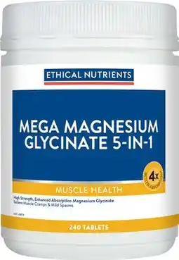 Amcal Pharmacies Ethical Nutrients Mega Magnesium Glycinate 5-In-1 240 Tablets offer