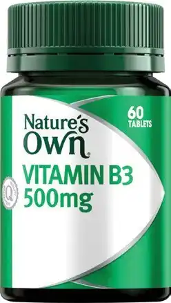 Amcal Pharmacies Nature’s Own Vitamin B3 500mg 60 Tablets offer