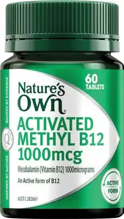 Amcal Pharmacies Nature’s Own Activated Methyl B12 1000mcg 60 Tablets offer