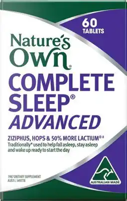 Amcal Pharmacies Nature’s Own Complete Sleep Advanced 60 Tablets offer