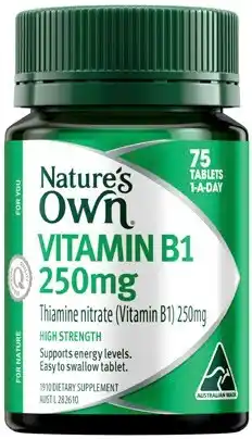Amcal Pharmacies Nature’s Own Vitamin B1 250mg 75 Tablets offer