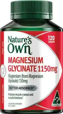Amcal Pharmacies Nature’s Own Magnesium Glycinate 1150mg 120 Tablets offer
