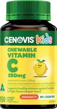 Amcal Pharmacies Cenovis Kids Chewable Vitamin C 250mg Lemonade 150 Tablets offer