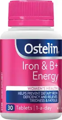 Amcal Pharmacies Ostelin Iron & B+ Energy 30 Tablets offer