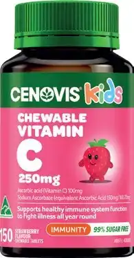 Amcal Pharmacies Cenovis Kids Chewable Vitamin C 250mg Strawberry 150 Tablets offer