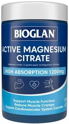 Amcal Pharmacies Bioglan Active Magnesium Citrate High Absorption 1200mg 200 Tablets offer