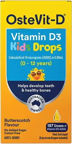 Amcal Pharmacies OsteVit-D Vitamin D3 Kids Drops Oral Liquid offer